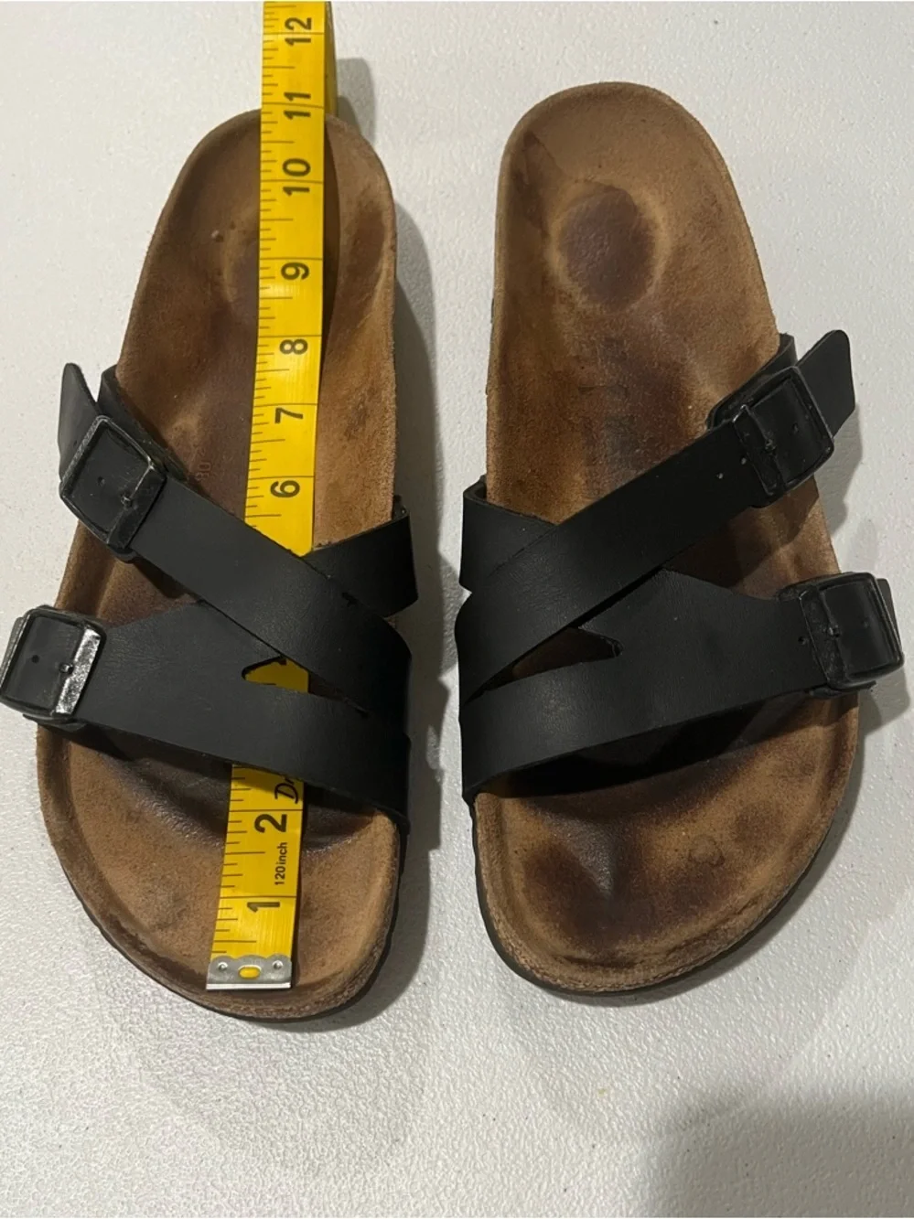 BIRKENSTOCK Black Double Strap Slide Sandals 11Womens 9 Men’s
